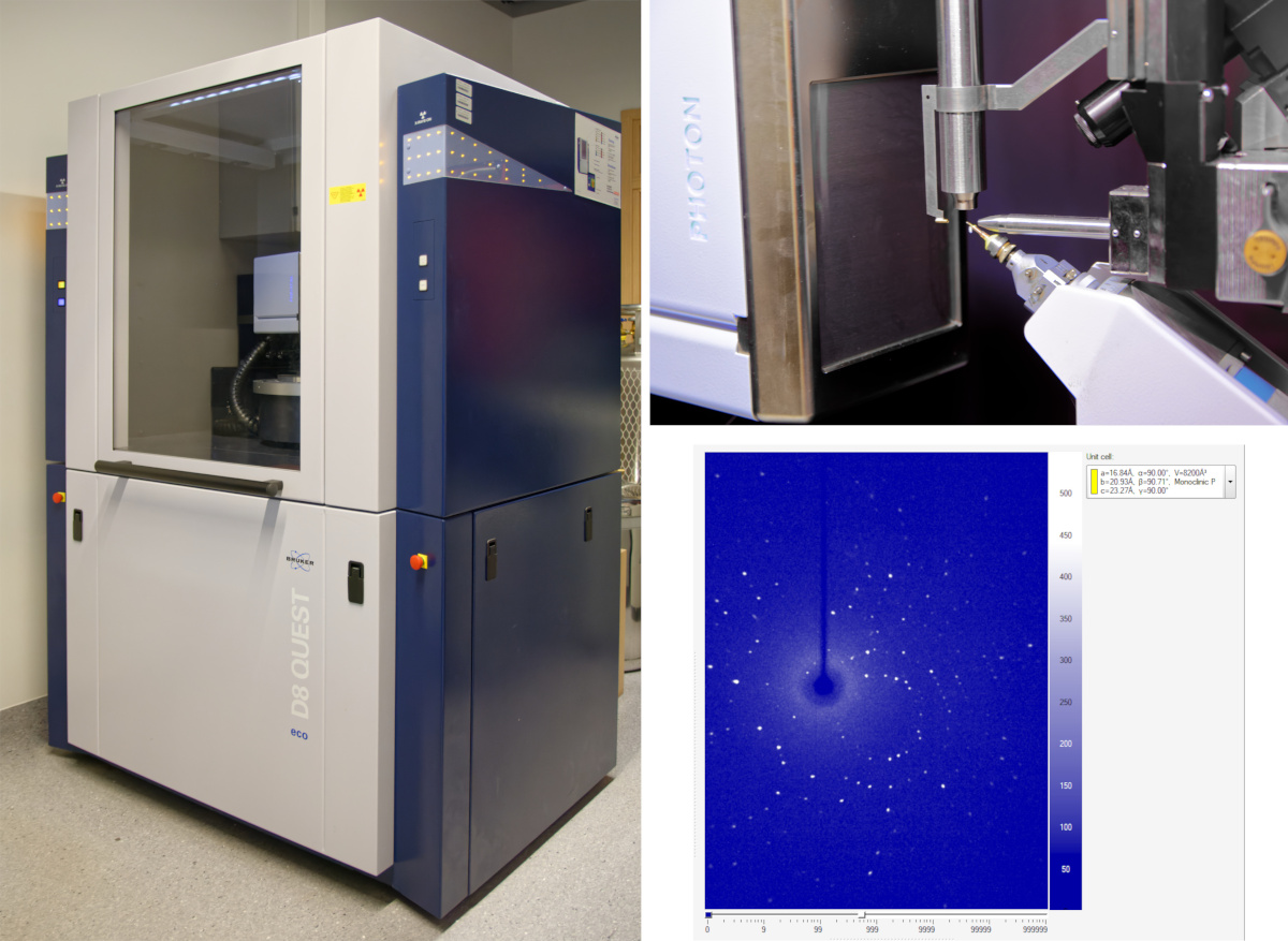 Dyfraktometr monokrystaliczny D8 Quest w laboratorium Zespołu Nieorganicznych Materiałów Molekularnych